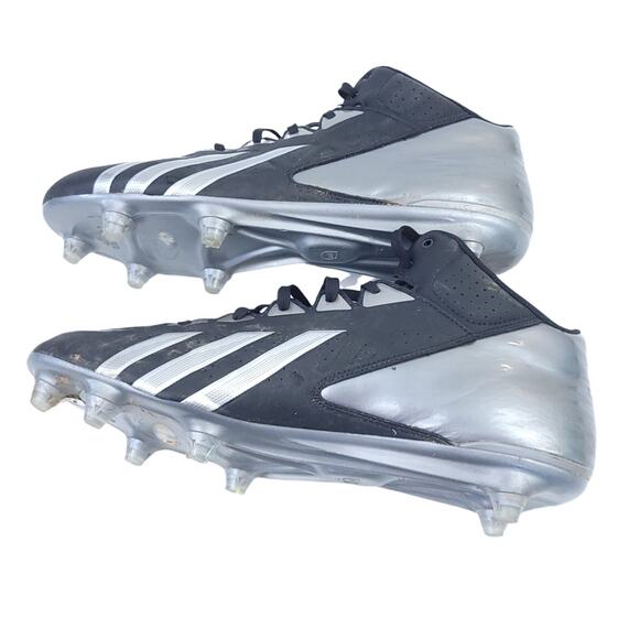 Adidas Football Cleats Men Size 13 Silver Black Lace Up main image 4